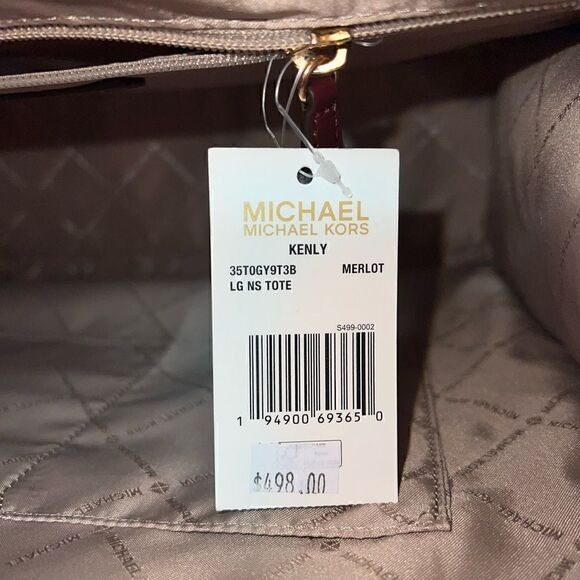 🎁🔥NWT! Michael Kors KENLY Large Travel Tote Handbag Merlot Msrp: $498.00 - Picture 7 of 7